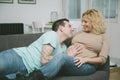 Loving couple wait for baby Royalty Free Stock Photo