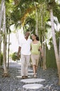 Loving Couple Walking On Path Royalty Free Stock Photo