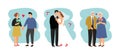 Loving couples of different ages. Royalty Free Stock Photo
