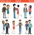 Loving couples. Men and women. Vector Royalty Free Stock Photo