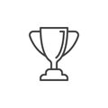 Loving cup trophy line icon, outline vector sign, linear style pictogram isolated on white.