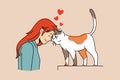 Loving domestic pets and cat person concept. Royalty Free Stock Photo