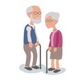 Loving Elderly Man and Woman Couple standing