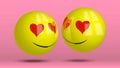 Loving emoticons couple