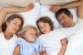 Loving family sleeping together Royalty Free Stock Photo