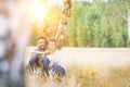 Loving family together in a park, field or woodlands Royalty Free Stock Photo