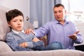 Father consoling sad son Royalty Free Stock Photo