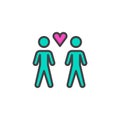 Loving gay couple filled outline icon Royalty Free Stock Photo