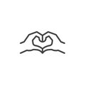 Loving gesture line icon Royalty Free Stock Photo