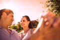 Loving and happy couple dancing at park Royalty Free Stock Photo