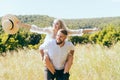 Loving and happy couple having fun and spending time together in nature in summer Royalty Free Stock Photo