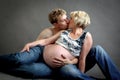 Loving happy couple, pregnant woman with her husband Royalty Free Stock Photo