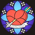 Loving Heart, stained glass style.