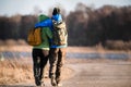 Loving Hiker Couple on Trail