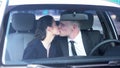 Loving husband kissing wife before working day, trustful relations, lovers