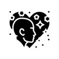 loving kindness meditation yoga glyph icon vector illustration Royalty Free Stock Photo