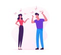 Loving Married Couple Quarrel. Man and Woman Sorting Things Out, Fighting. Family Life Concept. Scandal Royalty Free Stock Photo