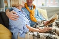 Loving Mature Couple Reading Book Royalty Free Stock Photo