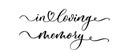 In loving memory handwritten typography lettering. Happy Valentines Day calligraphy inscription.
