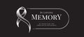 In loving memory of those who are forever in our hearts text and abstract line drawing ribbon sign on black background vector desi Royalty Free Stock Photo