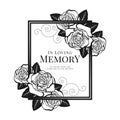 In loving memory of those who are forever in our hearts text in black frame with Rose conner vector design Royalty Free Stock Photo