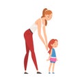 Loving Mom and Her Little Daughter, Mother Caring for Her Child Vector Illustration