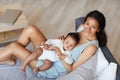 Loving mother with chubby baby Royalty Free Stock Photo