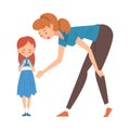 Loving Mother Comforting Her Daughter, Mother Caring for Child, Happy Family Relationship Vector Illustration