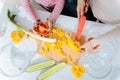 Loving mother and daughter cooking together