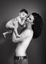 Loving mother holding baby - studio shot Royalty Free Stock Photo