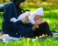 Loving mother kissing her little baby girl. Royalty Free Stock Photo