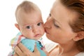 Loving mother kissing her little daughter Royalty Free Stock Photo