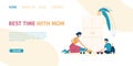 Loving mother playing son enjoy time landing page