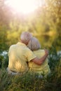 Loving senior couple posing Royalty Free Stock Photo