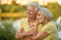 Loving senior couple posing Royalty Free Stock Photo