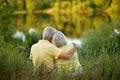 Loving senior couple posing Royalty Free Stock Photo