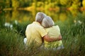 Loving senior couple posing Royalty Free Stock Photo