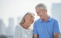 Loving Senior Couple Smiling Outdoors Royalty Free Stock Photo