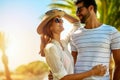 Loving you makes me so happy. an affectionate young couple enjoying a summers day outdoors. Royalty Free Stock Photo