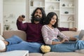 Loving young indian married couple relaxing at home Royalty Free Stock Photo