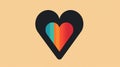 Minimalist Retro Heart Icon With Bold Colors