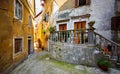Lovran Istria Croatia. Vintage medieval buildings and houses Royalty Free Stock Photo