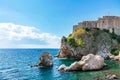 Lovrijenac fortress wall with blue sky