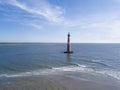 Low aerial view of the Morris Island Lighthouse near Folly Beach, South Carolina Royalty Free Stock Photo