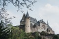 Low angle against the sky view of Vianden Castle, Luxembourg Royalty Free Stock Photo