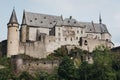 Low angle against the sky view of Vianden Castle, Luxembourg Royalty Free Stock Photo