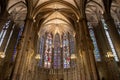 Low angle of the Carcassonne medieval citadel interior in the south of France