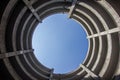 Low angle of circular parking garage Royalty Free Stock Photo