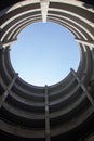 Low angle of circular parking garage Royalty Free Stock Photo
