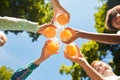 Kids Cheering with Orange Juice